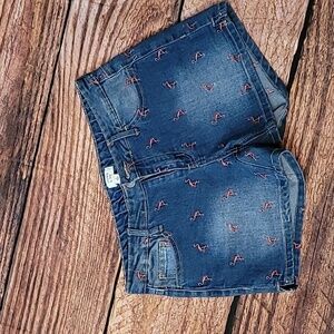 Crown and Ivy Flamingo Demim Shorts